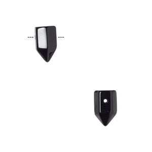 Black onyx 1pkg2, hand-cut top-drilled point bead 11x5mm-13x6mm