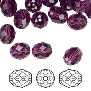 Bead 72pk amethyst, Swarovski&reg; 9.5x8mm olive briolette 5044