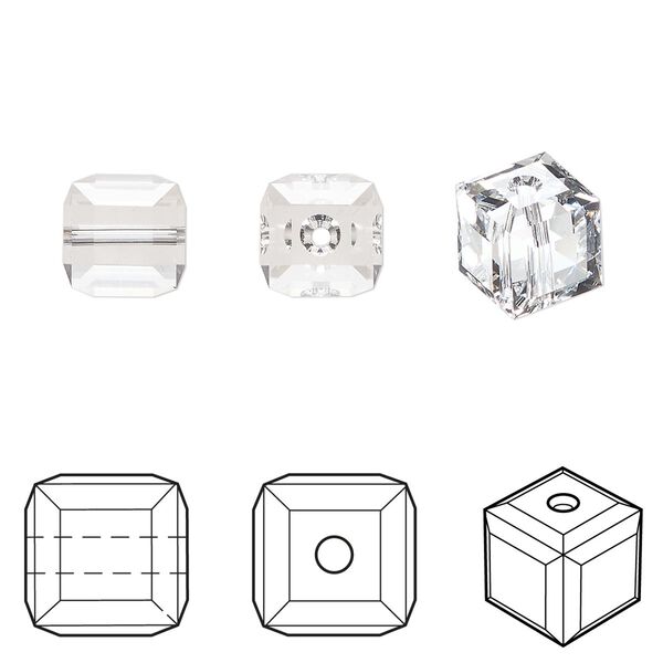 Bead 96pk crystal, Swarovski&reg; 8mm cube 5601 image number 0