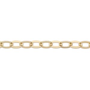 Chain 1pkg1 14Kt gold-filled cable, 5mm flat, 5 foot unfinished