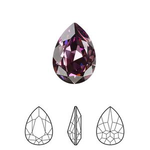Fancy stone 48pk iris foil back, Swarovski&reg; 18x13mm pear 4320