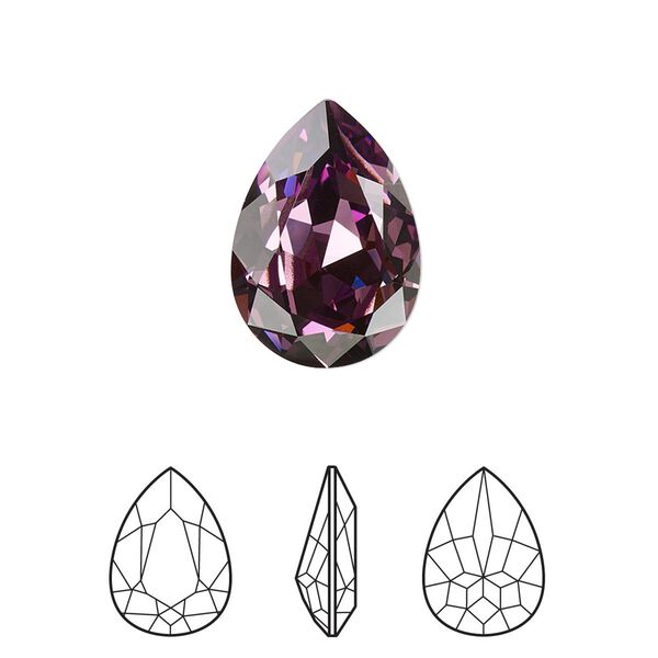 Fancy stone 48pk iris foil back, Swarovski&reg; 18x13mm pear 4320 image number 0