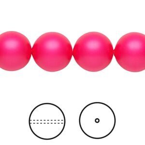 Pearl 10pk neon pink, Crystal Passions&reg; 12mm round 5810
