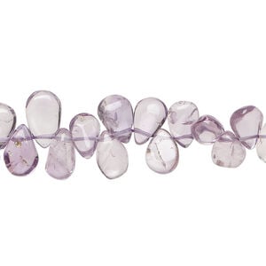 Lavender amethyst and amethyst 1pkg1, top-drilled teardrop bead natural, 13 inch 7x5mm-11x6mm