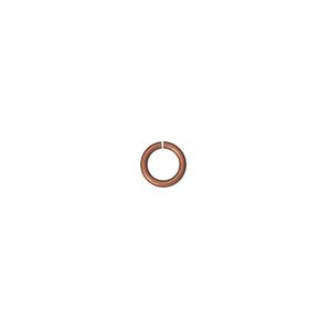 Jump ring 1pkg100 copper-plated, 6mm round, 20 gauge / 4.4mm inside diameter / brass / antique