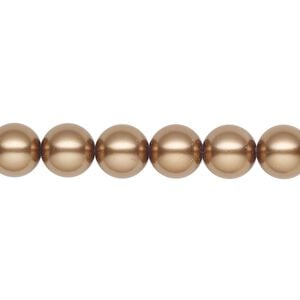 Pearl 100pk bronze, Preciosa Czech crystal 8mm round