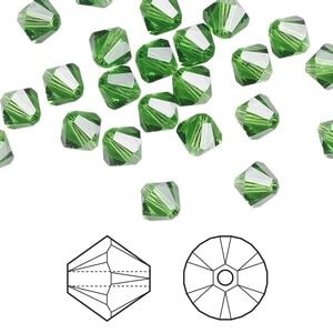 Bead 360pk fern green, Swarovski&reg; 6mm XILION bicone 5328