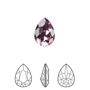Fancy stone 1pk iris foil back, Crystal Passions&reg; 14x10mm pear 4320