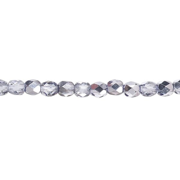 Bead, Czech fire-polished glass, metallic lilac, 4mm faceted round. Sold per pkg of 1,200 (1 mass). image number 0