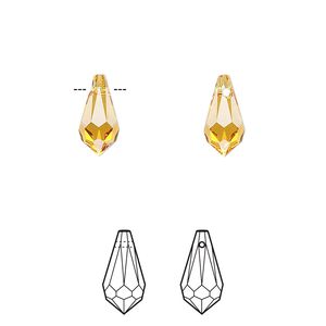 Drop 288pk topaz, Swarovski&reg; 11x5.5mm pendant teardrop 6000