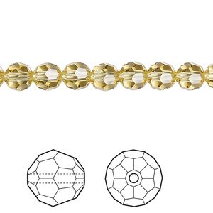Bead 12pk dark jonquil, Crystal Passions&reg; Regenerated 6mm round 5000
