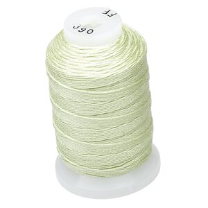 Thread, Purely Silk&trade;, light green, size FF. Sold per 115-yard spool.