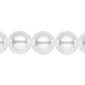 Pearl 1pk white, Celestial Crystal&reg; 12mm round 15.5-16 inch