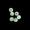 Bead, lampworked glass, clear /opaque white/ glow-in-the-dark / gold, 6mm round. Sold per pkg of 6. image number 1