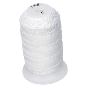 Thread, Purely Silk&trade;, white, size C. Sold per 310-yard spool.
