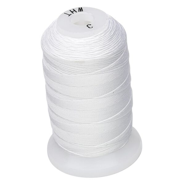 Thread, Purely Silk&trade;, white, size C. Sold per 310-yard spool. image number 0