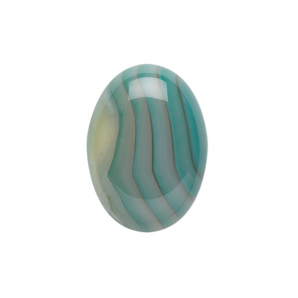 Striped green agate 1pkg1, calibrated oval cab 25x18mm image number 0