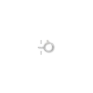 Springring 1pkg25 sterling silver, 5mm clasp 1-strand
