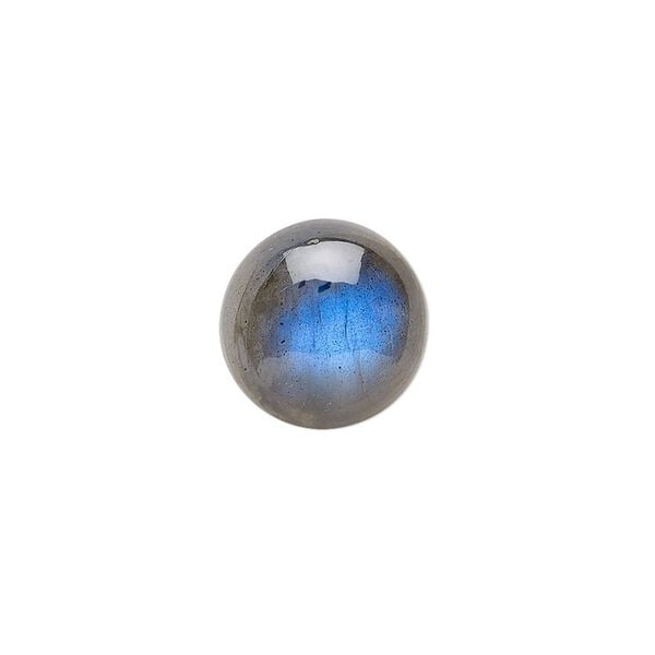 Labradorite 1pkg1, hand-cut calibrated round cab natural 14mm image number 0