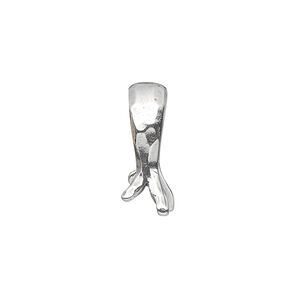 Bail, JBB Findings, ice-pick, antiqued sterling silver, 20x6mm faceted branch, 10mm grip length. Sold individually.