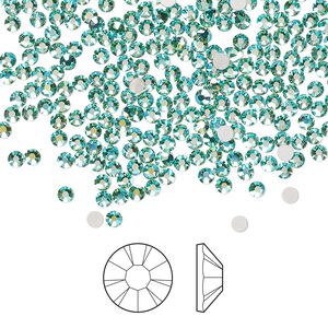 Flat back 144pk Caribbean Sea AB foil back, Preciosa MAXIMA Czech crystal rhinestone 2.1-2.3mm chaton rose round SS7
