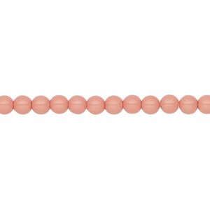 Pearl 600pk salmon rose, Preciosa Czech crystal 4mm round