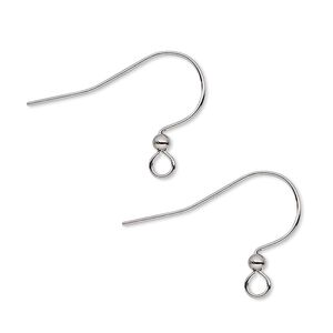 Ear wire fishhook 1pkg500 gunmetal-plated, 17mm / 2.5mm ball / open loop, 22 gauge brass 250 pair
