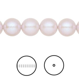 Pearl 25pk iridescent dreamy rose, Crystal Passions&reg; 10mm round 5810