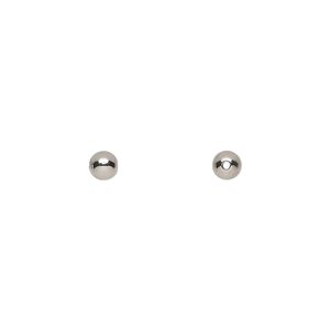 Bead 1pkg10 stainless steel, 4mm round