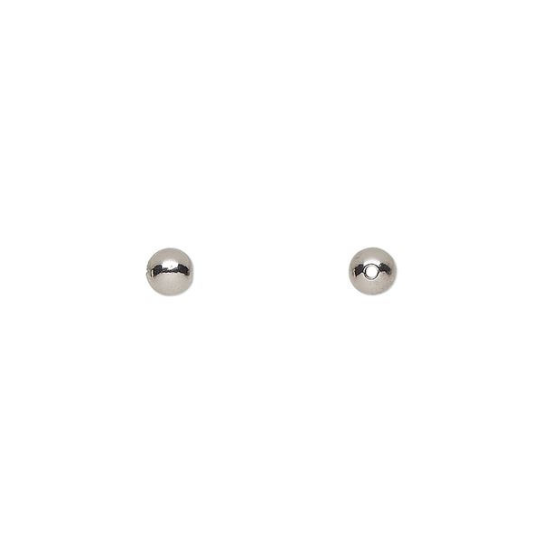 Bead 1pkg10 stainless steel, 4mm round image number 0