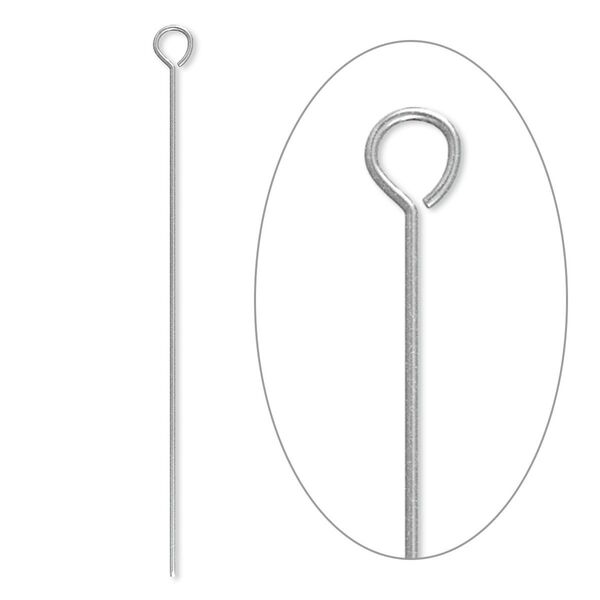 Eye pin 1pkg100 stainless steel, 2 inch, 21 gauge image number 0