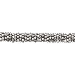 Bead 1pkg0.25troyoz sterling silver, 5.5x1.5mm beaded rondelle, antiqued