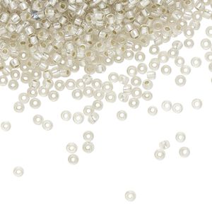Seed bead, TOHO BEADS&reg;, glass, pkg/7.5g, #11 round, translucent silver-lined frosted crystal clear (TR-11-21F).