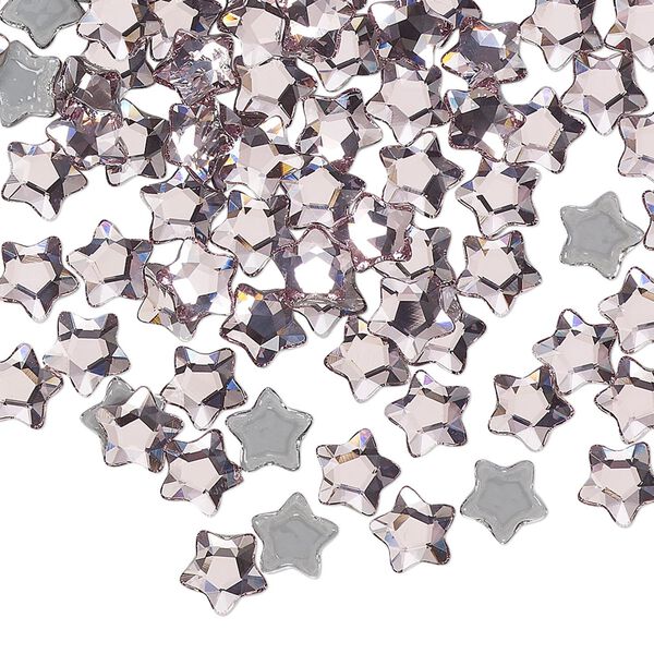 Flat back 360pk light rose foil back, Swarovski&reg; hotfix 6mm star flower 2754 image number 0