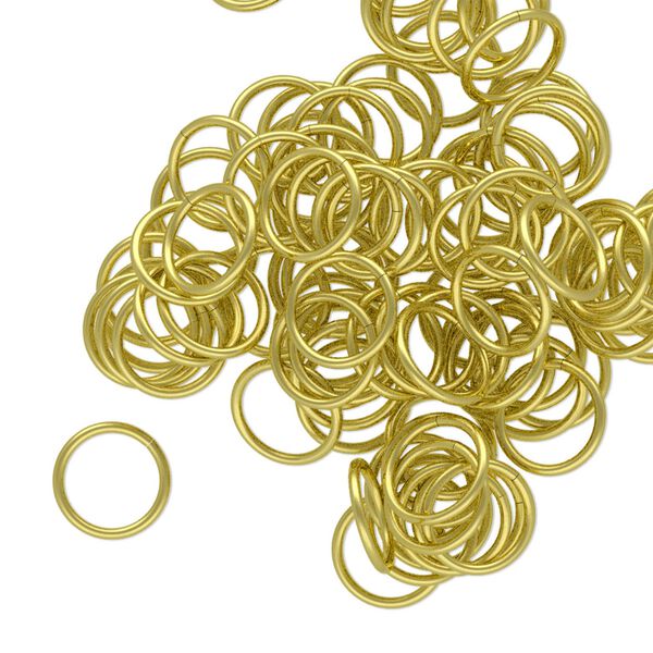 Jump ring 1pkg100 brass, 8mm round, 20 gauge / 6.4mm inside diameter image number 0