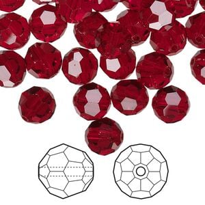 Bead 144pk Siam, Crystal Passions&reg; 8mm round 5000