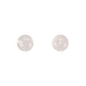 Rose quartz 1pkg2, hand-cut half-drilled faceted round bead natural 8mm