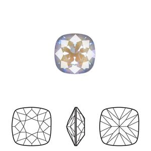 Fancy stone 1pk crystal serene gray DeLite, Crystal Passions&reg; 12mm cushion 4470