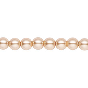 Pearl 1pk champagne, Celestial Crystal&reg; 6mm round 15.5-16 inch
