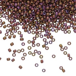Seed bead, TOHO BEADS&reg;, glass, pkg/50g, #11 round, opaque matte mauve mocha (TR-11-703).