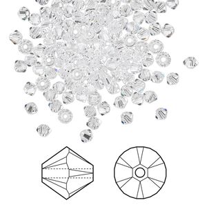 Bead 1440pk crystal, Crystal Passions&reg; 3mm bicone 5328