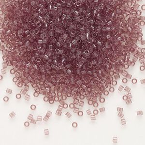 Seed bead, Delica&reg;, glass, pkg/250g, #11 round, transparent smoky amethyst (DB-0711).