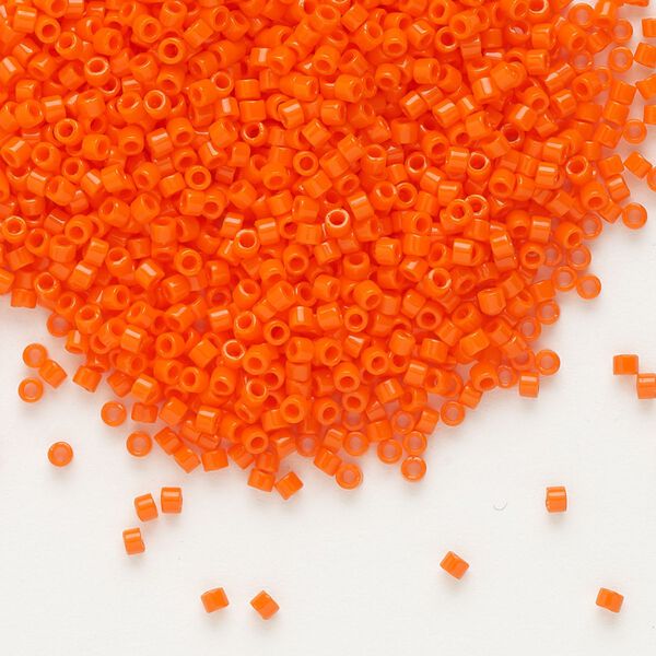 Seed bead, Delica&reg;, glass, pkg/7.5g, #11 round, opaque orange (DB-0722). image number 0