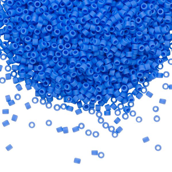 Seed bead, Delica&reg;, glass, pkg/250g, #11 round, opaque matte cyan blue (DB-1588). image number 0