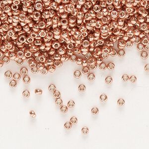 Seed bead, Miyuki, glass, pkg/250g, #15 rocaille, opaque galvanized muscat, (RR-1072).