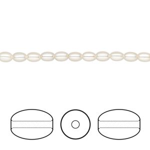 Pearl 500pk cream, Swarovski&reg; 4x3mm rice 5824
