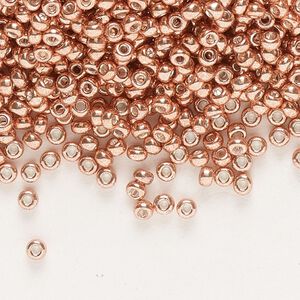 Seed bead, Miyuki, glass, pkg/250g, #11 rocaille, opaque galvanized muscat, (RR-1072).