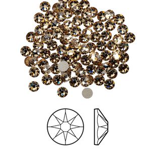 Flat back 1440pk light Colorado topaz foil back, Swarovski&reg; 3-3.2mm rose round SS12 2088