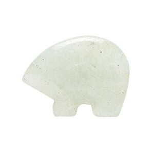 Green aventurine 1pkg1, half-drilled Zuni-style bear focal natural, 28x19mm-33x25mm light