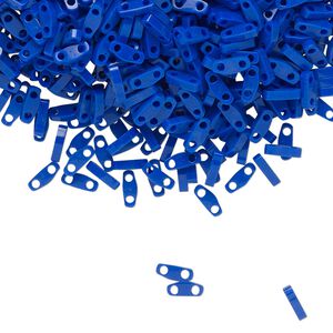 Seed bead, TILA&reg;, glass, pkg/250g, 5x1.2mm quarter tila rectangle, opaque cobalt, (QTL-414).
